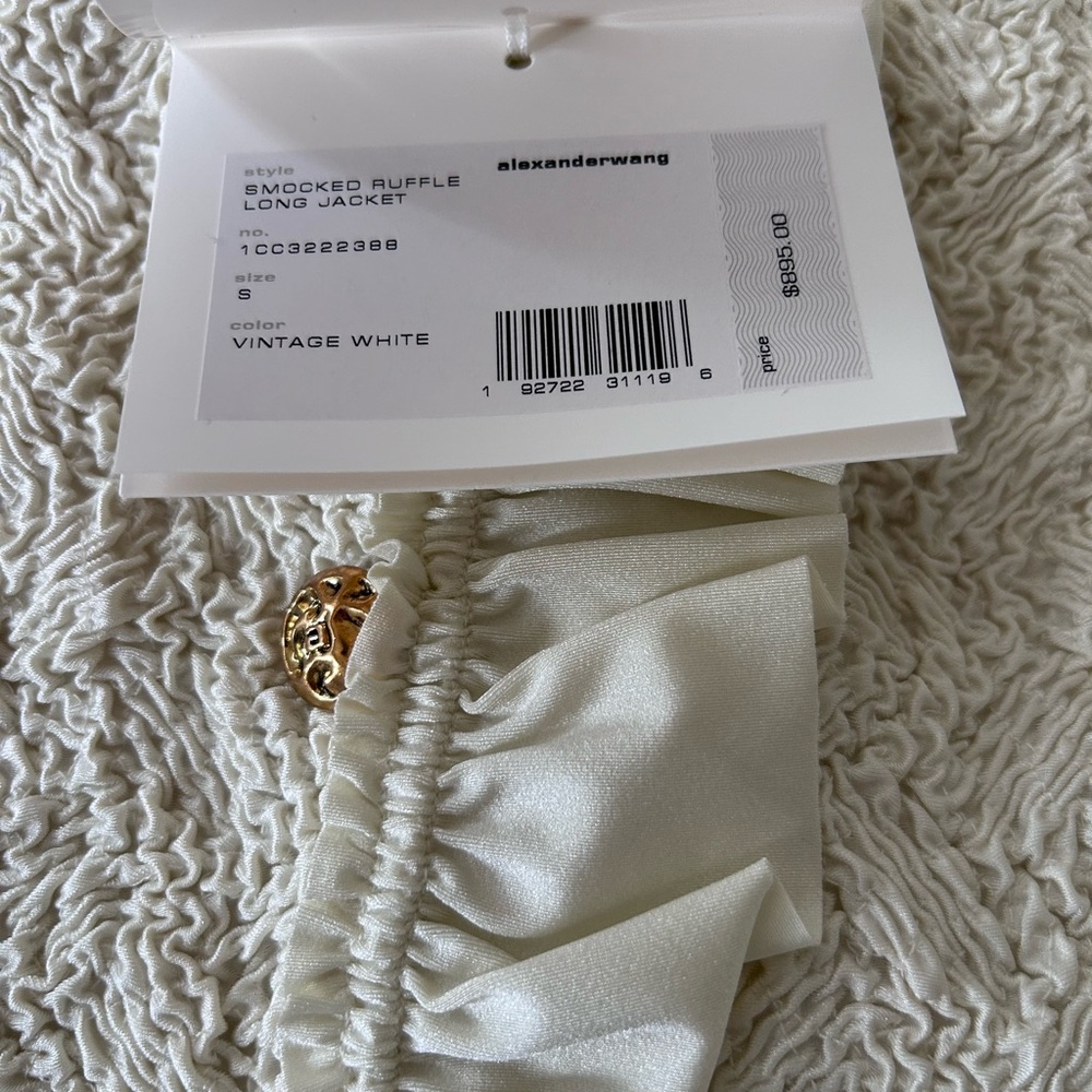 NWT Alexander Wang Smocked Ruffle Long Jacket Dress S - Picture 7 of 17
